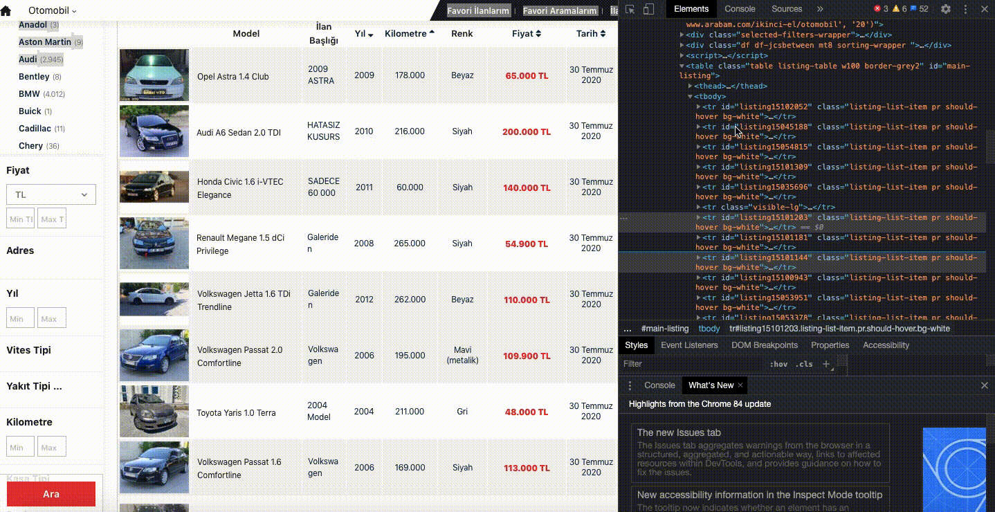 web scraping regresyon projesi ikinci el arac fiyati tahminlemesi by merve horoz medium
