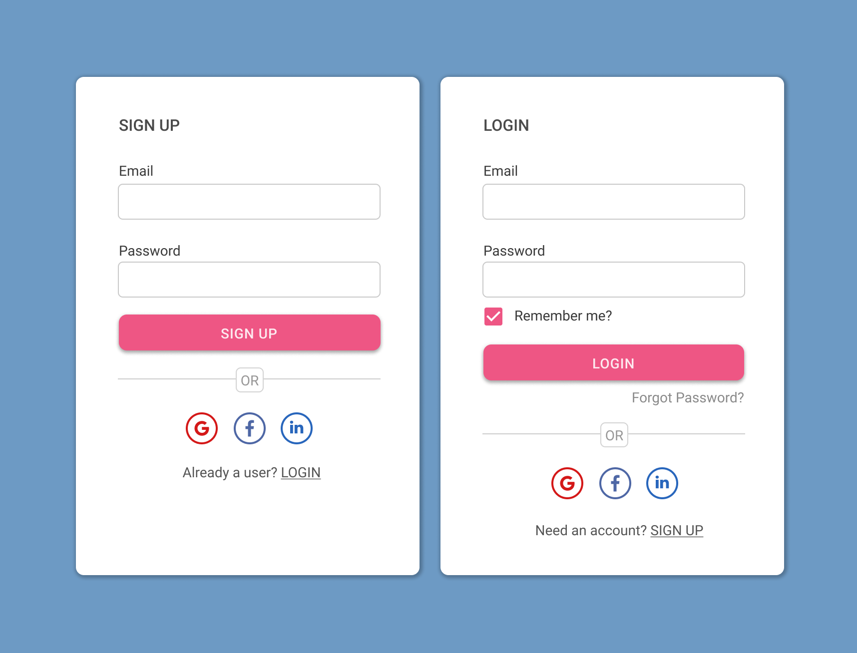 Homepage login