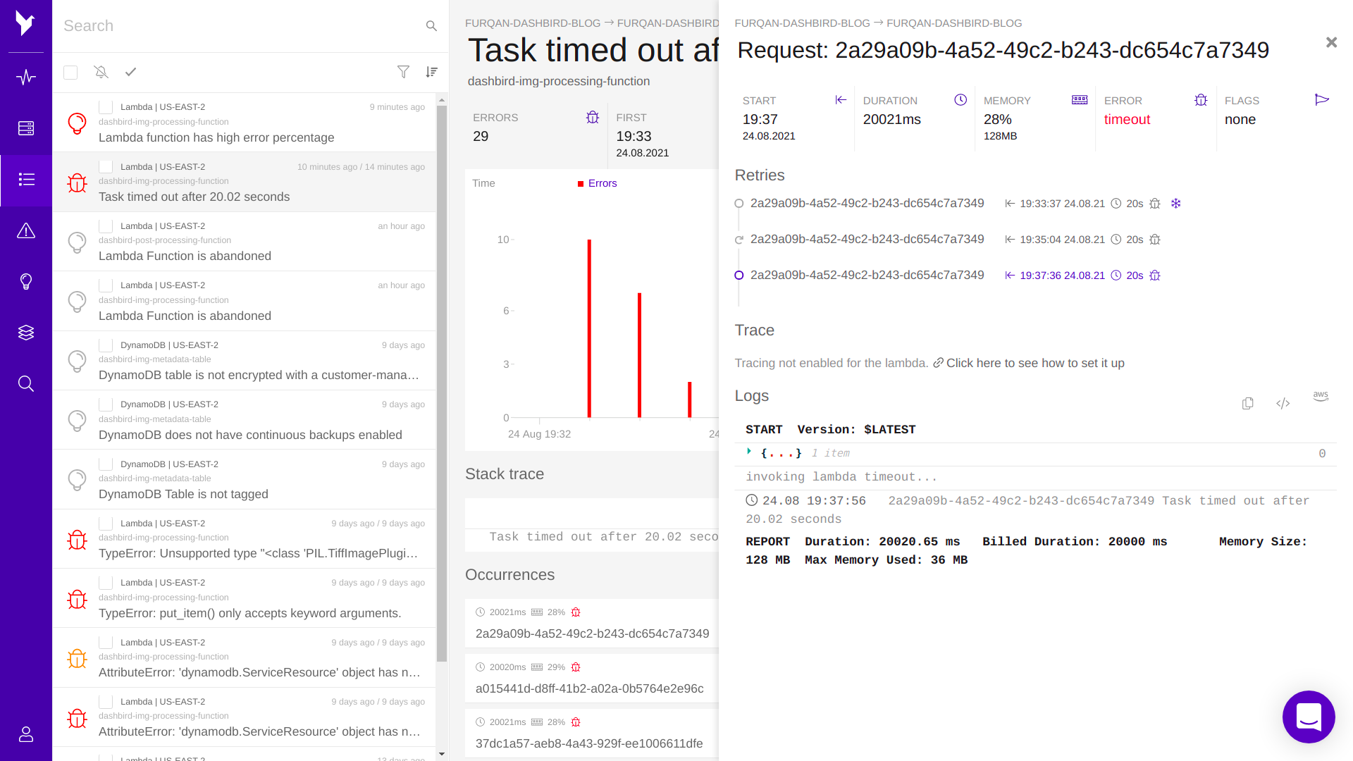 lambda timeout
