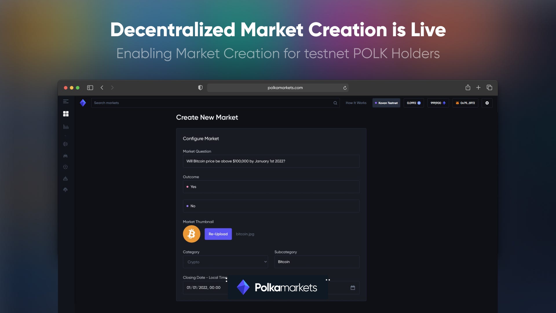 Polkamarkets Releases Decentralized Market Creation