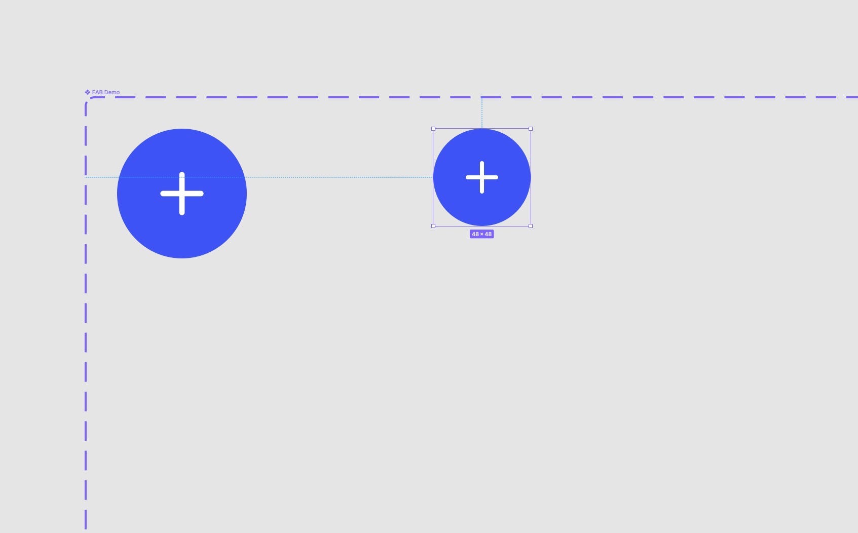 A duplicate button variant being reduced in size inside Figma