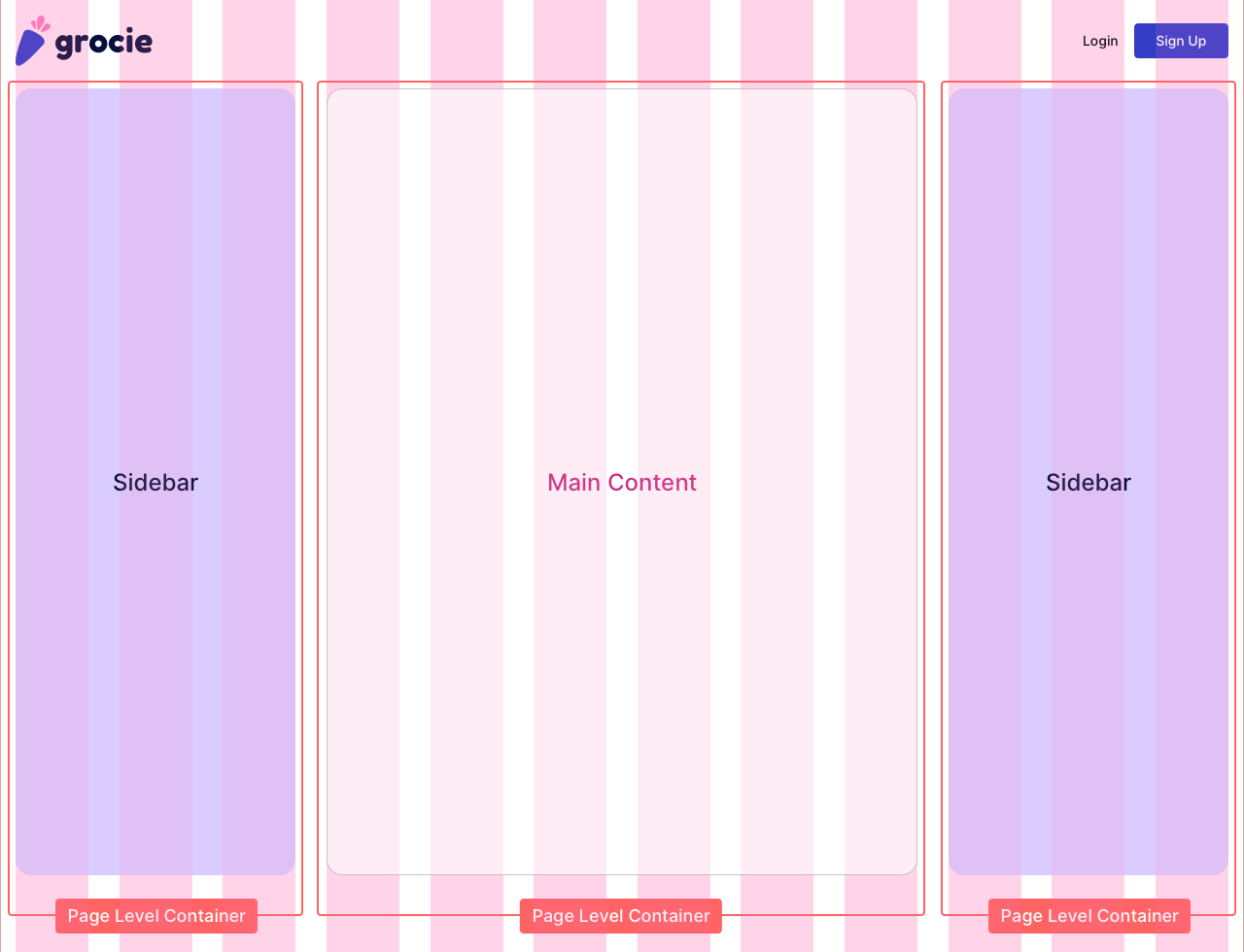 Three-Column Layout with 3 Page Level Container