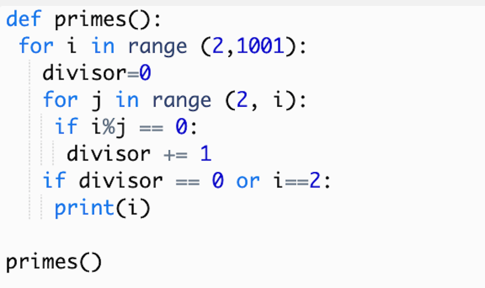 How to List All Primes up to 1000 in Python | by Rebeca Ansar | An