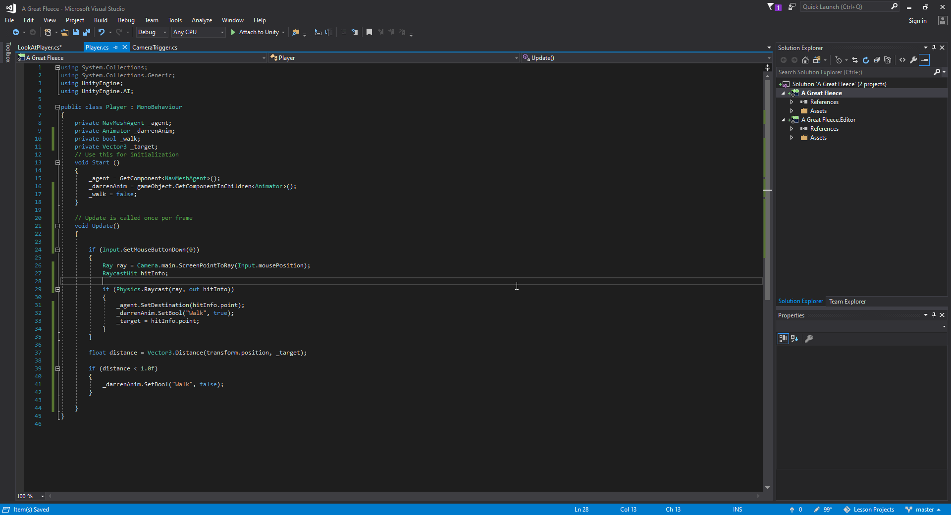 Using the Unity Animation System. Now that we have our movement working ...
