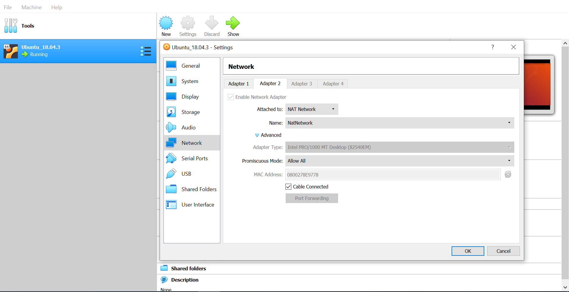 Access on VirtualBox VM with Hostonly adapter setting by