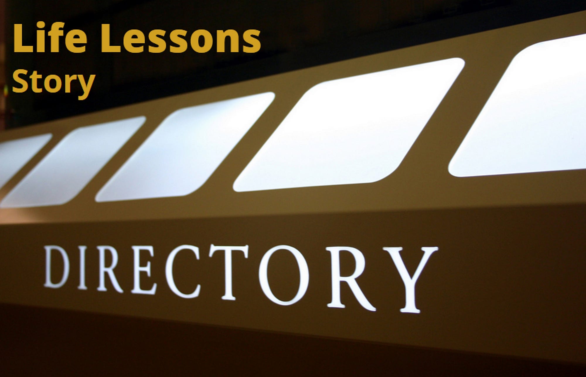 Graphic image saying Life Lessons Story Directory