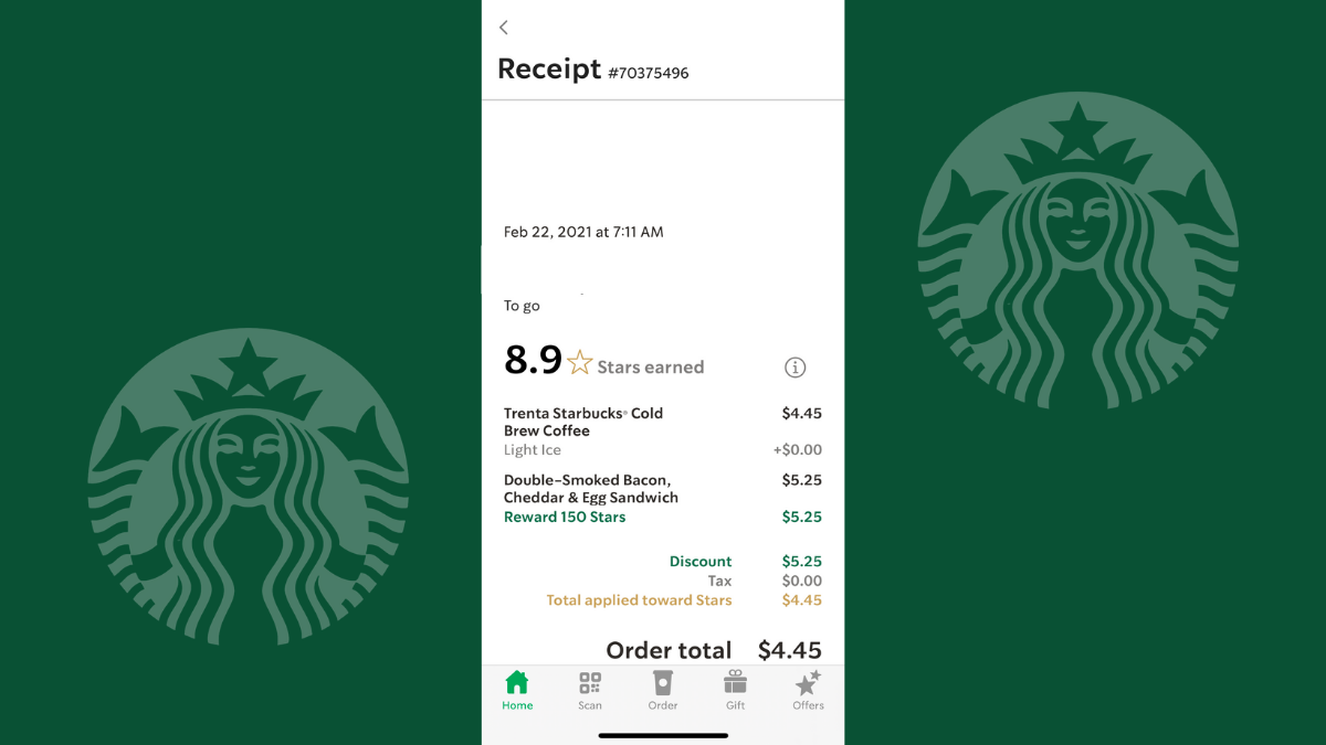 Starbucks app reward prices
