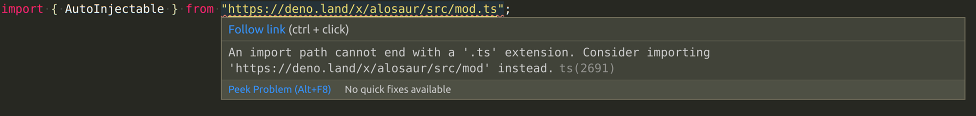 Screen error vscode