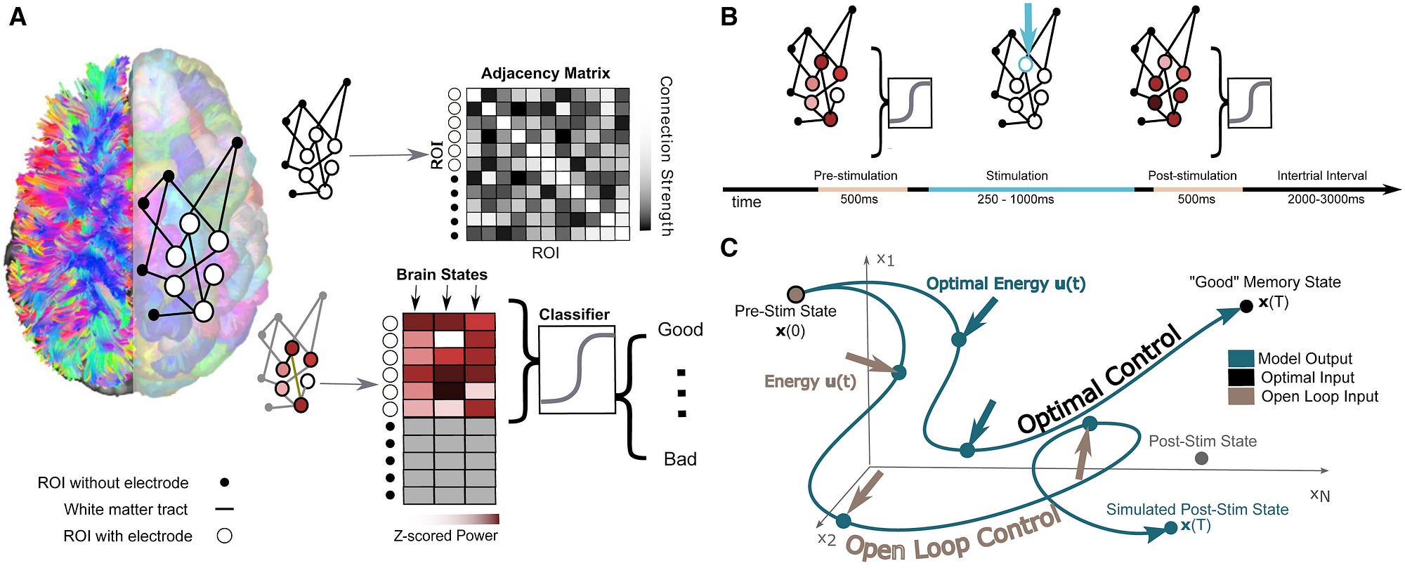 A complicated diagram from the researcher’s paper that shows how electrical stimulation effects networks of brain regions.