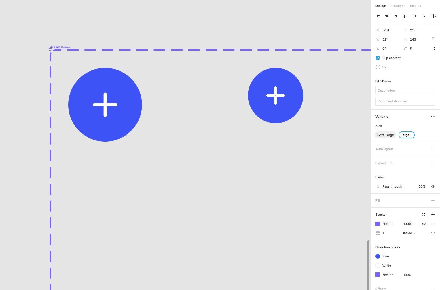 An example of 2 variant size names being changed to Extra Large and Large