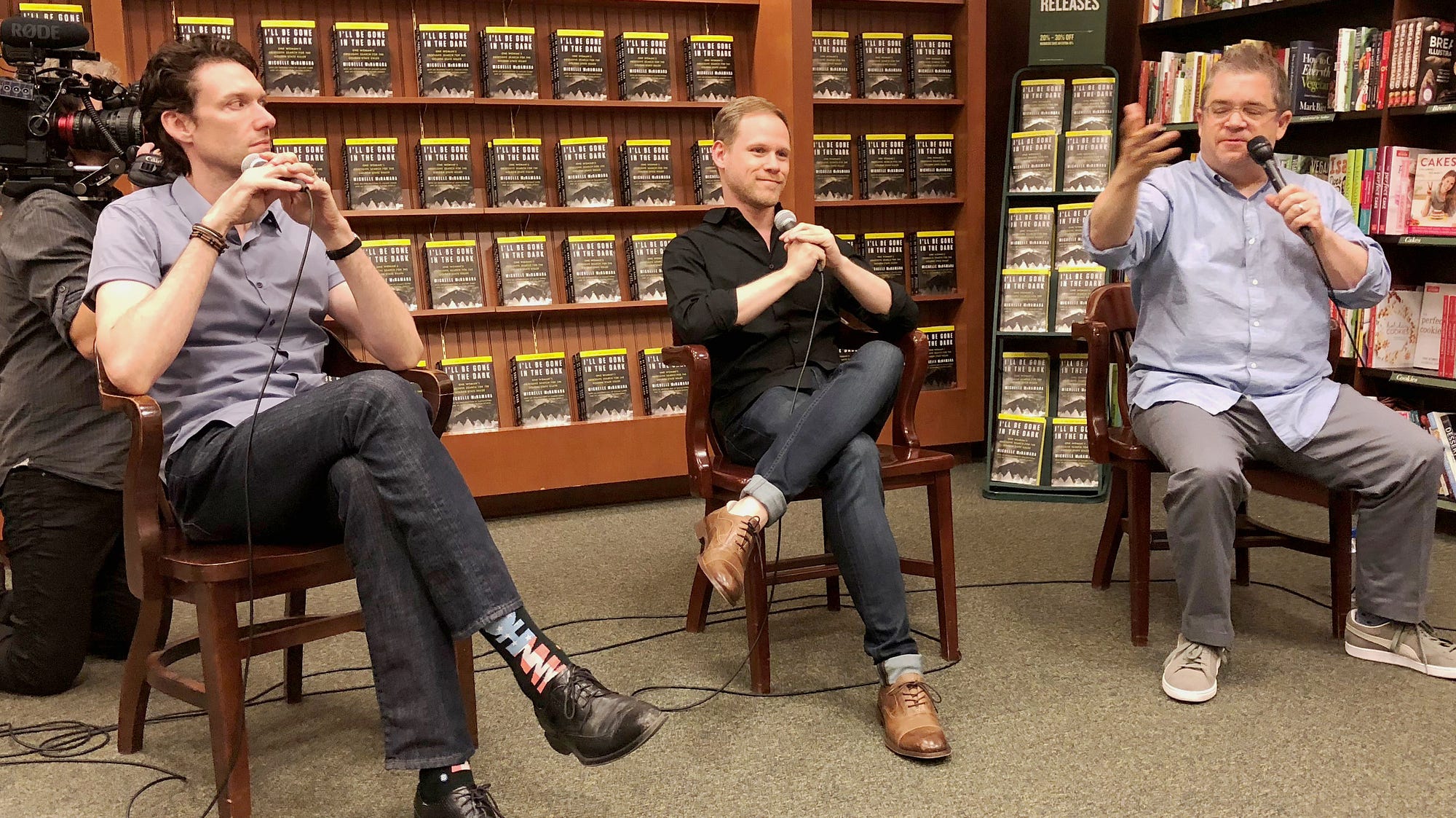 Photo of Billy Jensen, Paul Haynes and Patton Oswalt at Barnes and Noble in Citrus Heights.