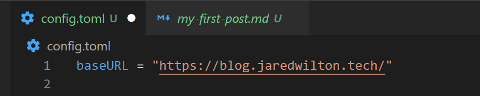 setting the baseUrl field in the config.toml file https://miro.medium.com/max/20000/1*t-_CsA_mvb8f1DGJ-pizaA.png