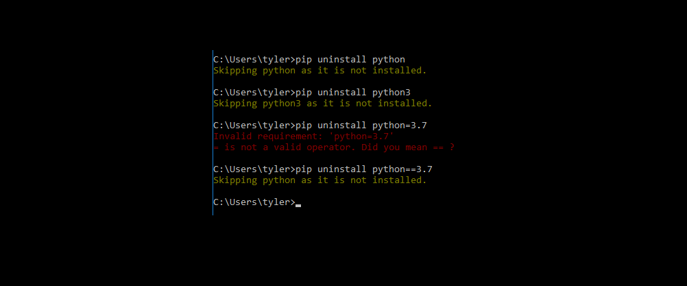 My Story About Uninstalling Python 3 7 Pip Uninstall Python lol 