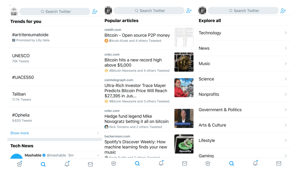 Twitter Moments Tab