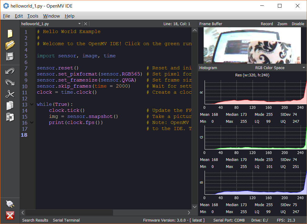 Openmv ide как пользоваться