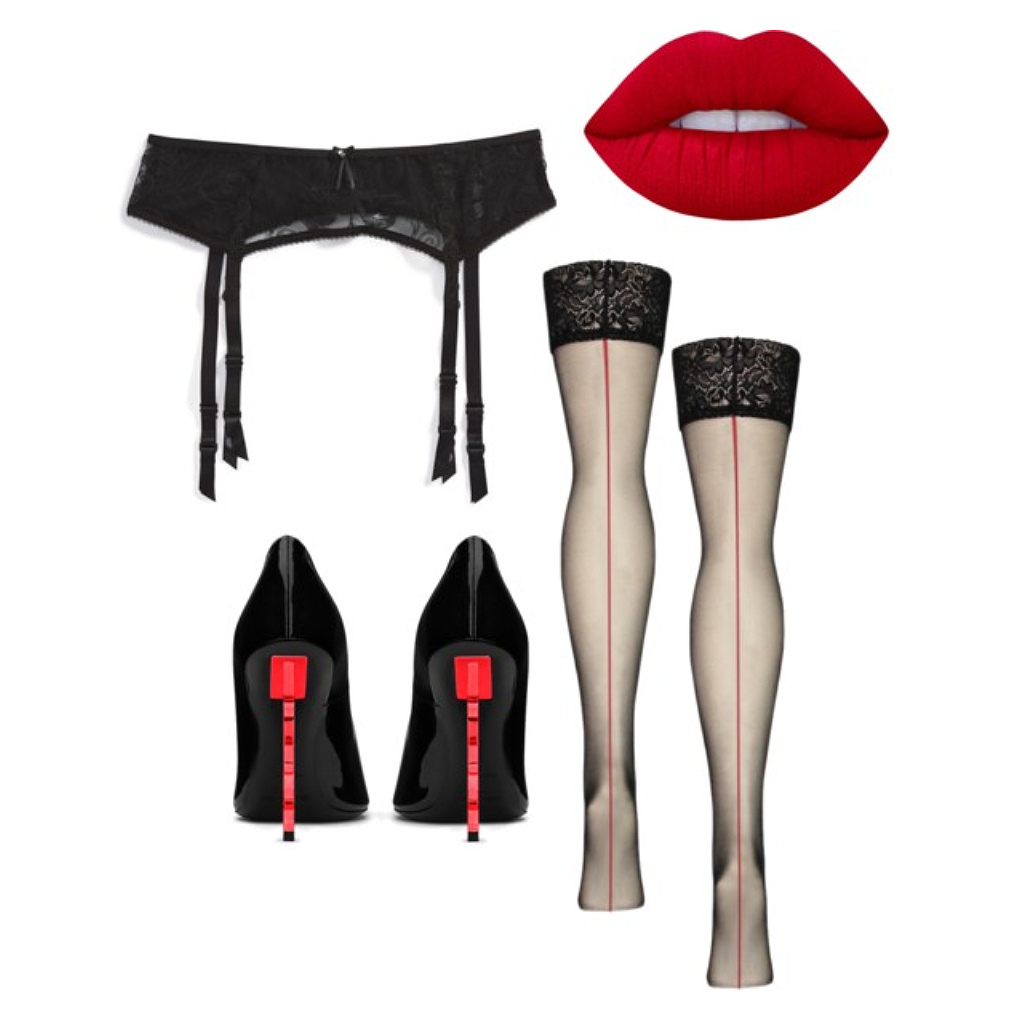 thigh highs and garter belt