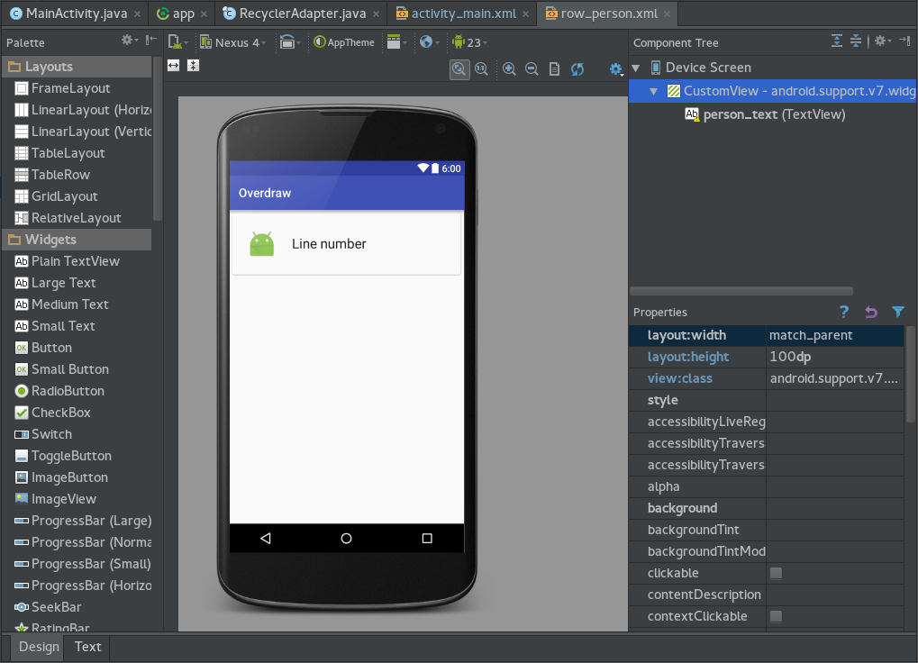 android studio time palette