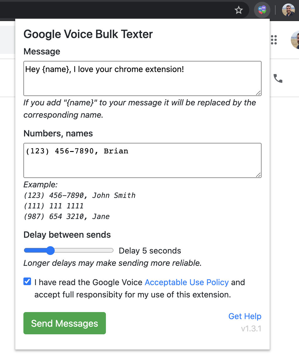 Google Voice Bulk Texter For Chrome How to send bulk texts with Google voice | by Brian Smith | @brismuth’s
