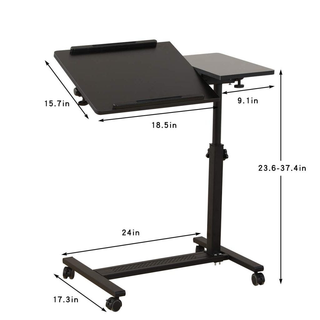 Rolling Laptop Desk With Wheels For Home And Office