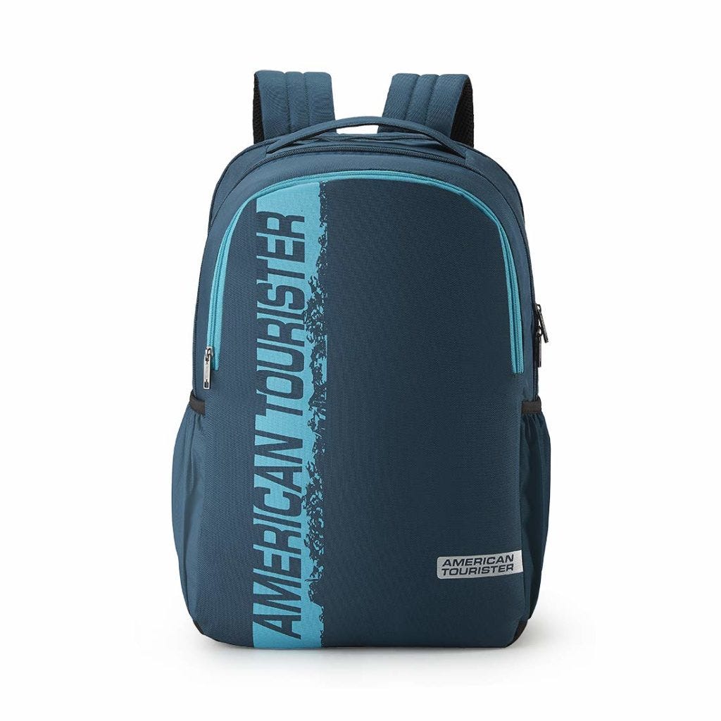 american tourister polyester 28 ltrs blue laptop backpack