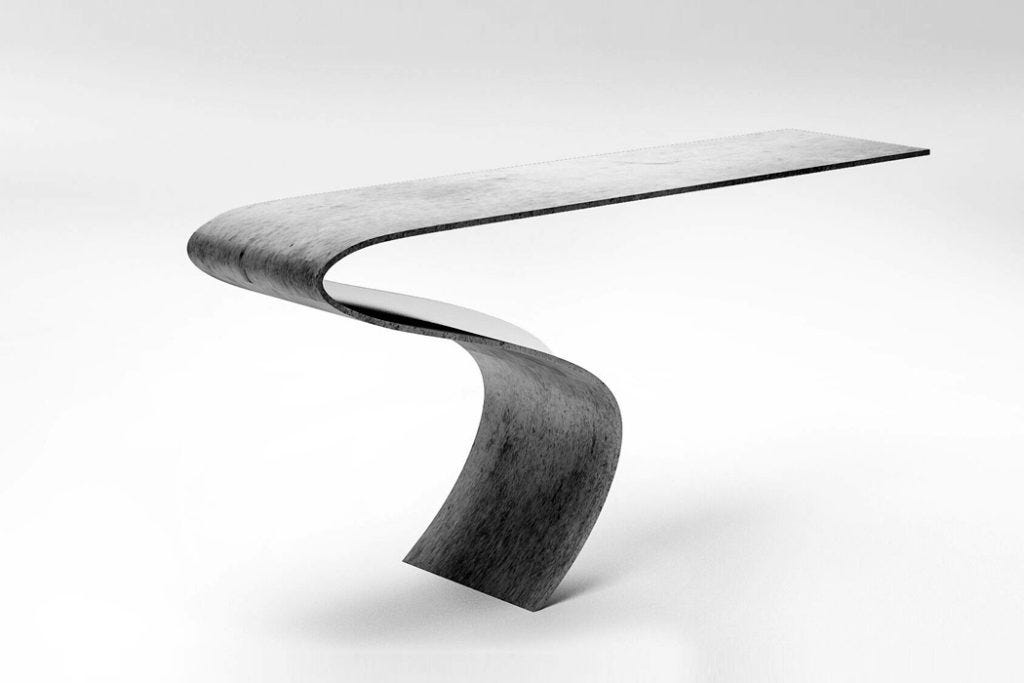 Solid Concrete Design Serves As A Table Symbolizes Fluidity