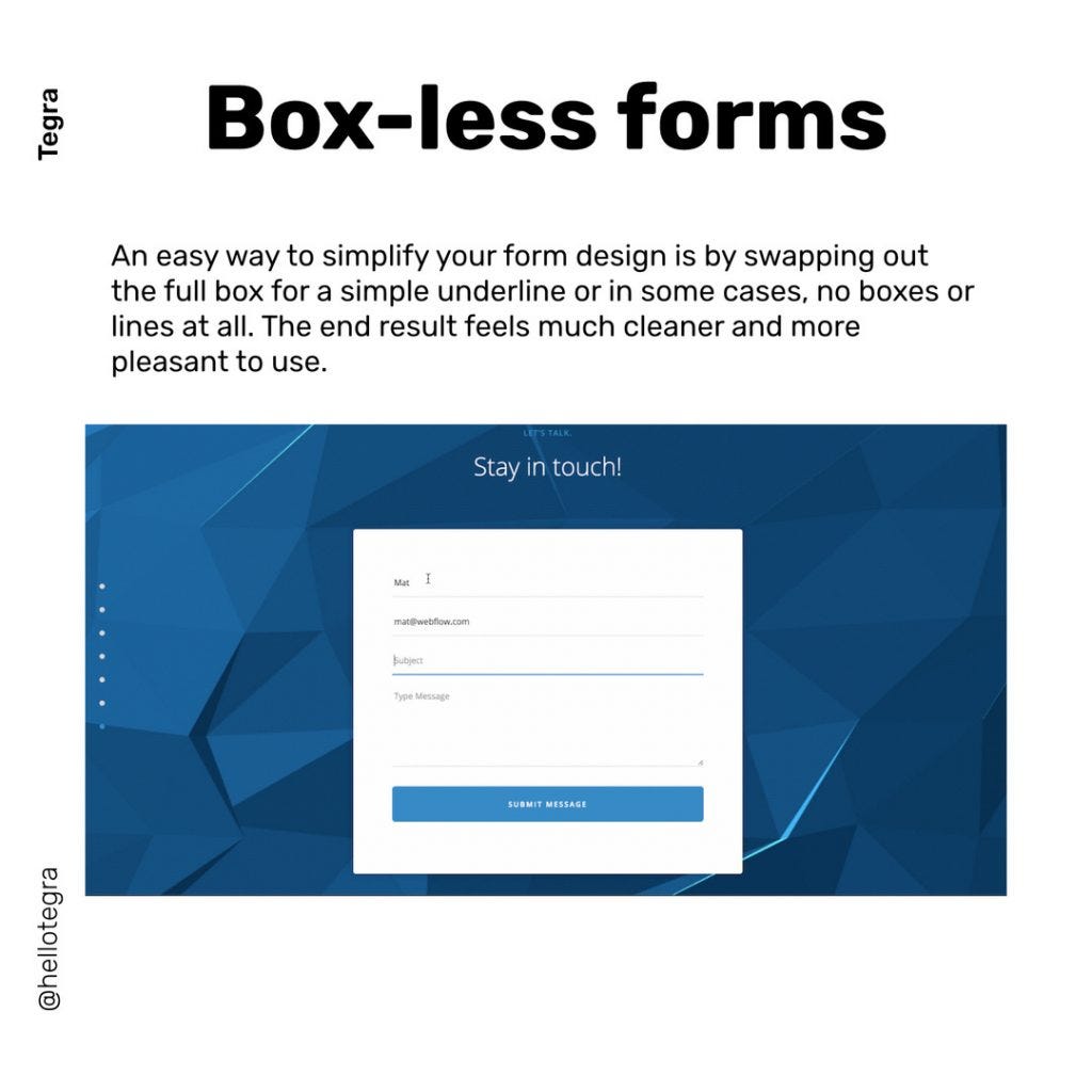4 inspirational form design patterns | by Ruslan Galba | @hellotegra ...