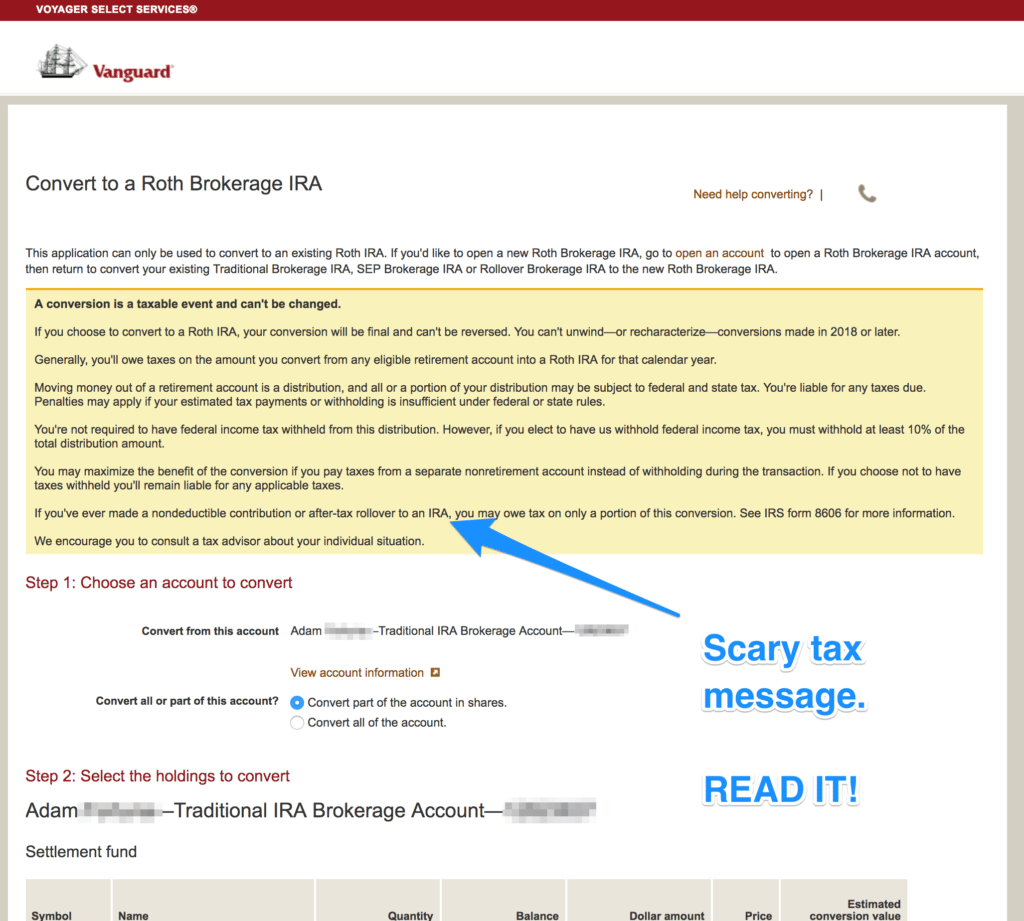 Vanguard Backdoor Roth Ira Conversion Walkthrough For 2018