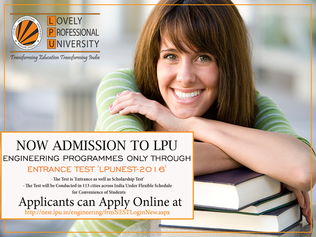LPUNEST-2016\u0027: ... - Entrance-Cum-Scholarship Test Lovely Test Lovely Entrance-Cum-Scholarship - ... LPUNEST-2016\u0027: