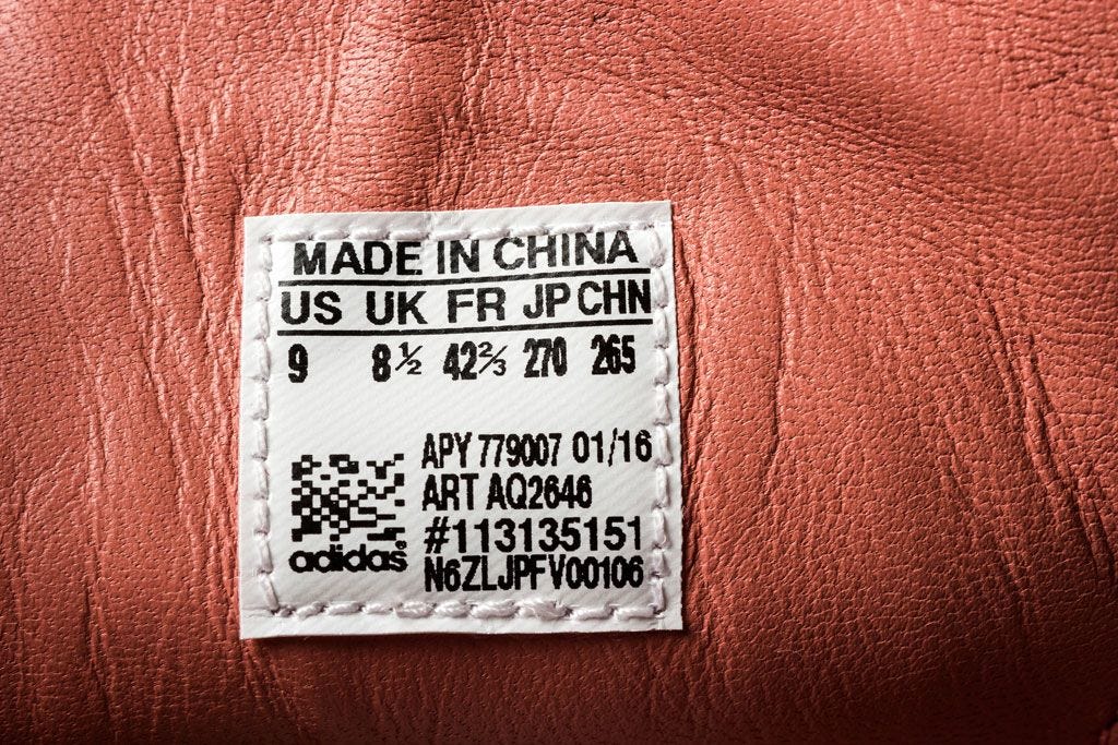 raf simons adidas made in china