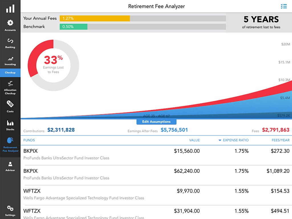 personal finance app with balance forecasting