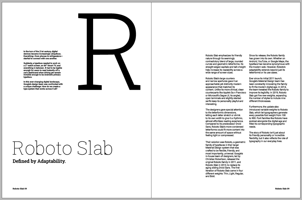 Project 3: Typesetting. Researching Roboto Slab | by Richard Zhou | Medium