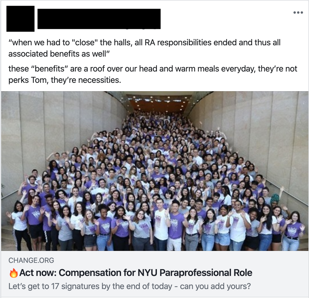 Residence Assistants Receive Refunds After Petitioning By Micali Morin Nyu Local