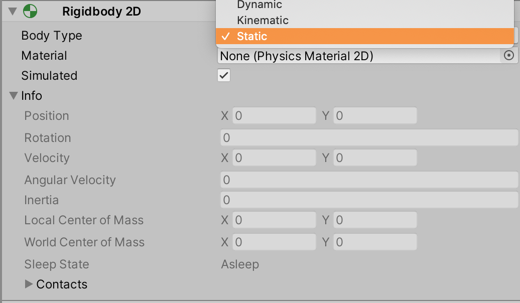 Unity Should I Choose Kinematic Static Or Dynamic For Rigidbody 2d Body Type By Needone App Medium