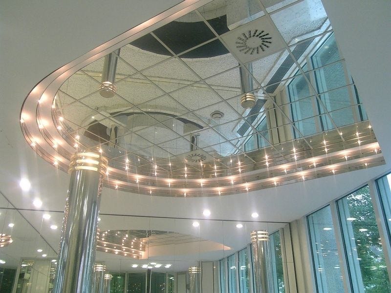 Use Mirror Ceiling Tiles To Illuminate The Areas Lacking Light