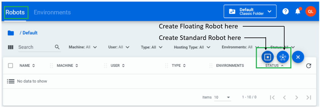 uipath floating robot