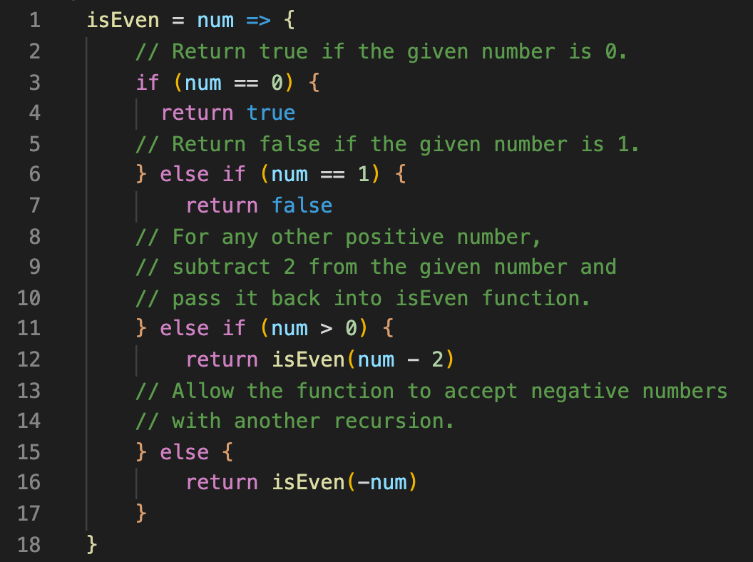 JavaScript: Use a Recursive Function to Determine If a Given Number is