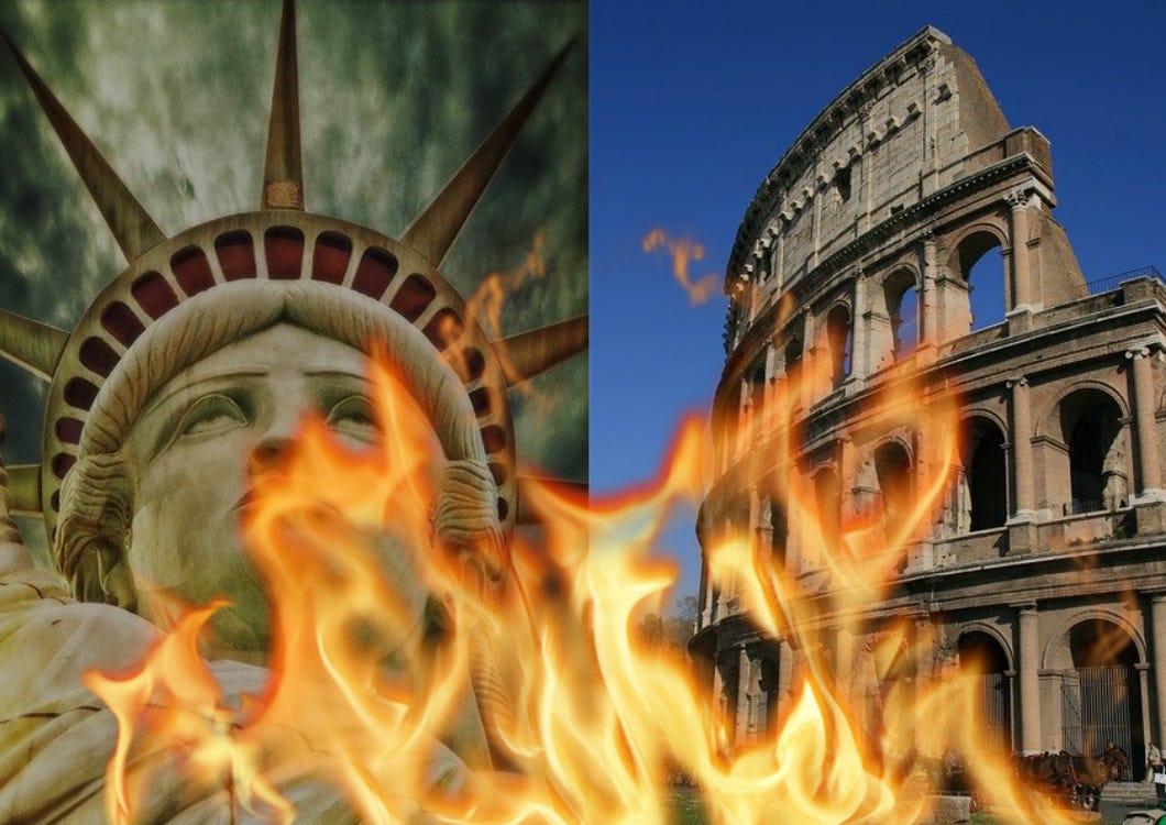 America collapsing and burning like Ancient Rome
