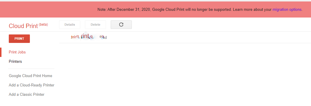 google cloud print shutdown