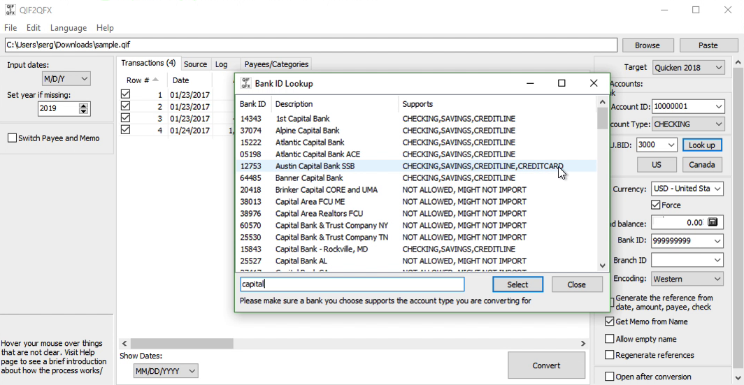 how to import qif file into quicken 2017