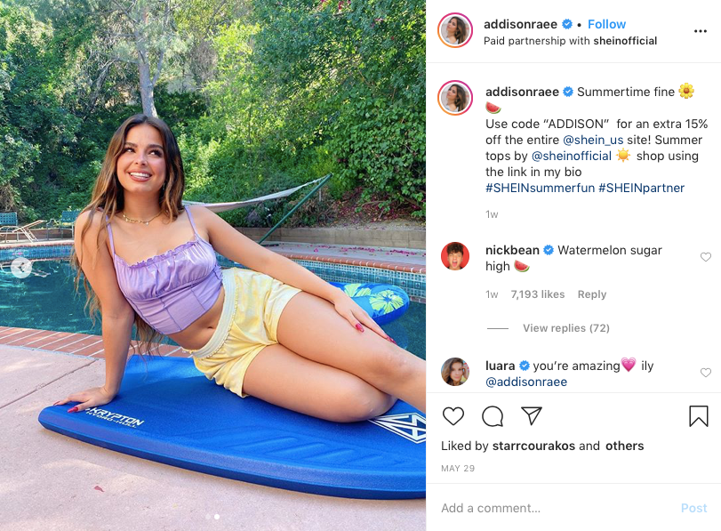 Addison Rae And Shein Team Up On Instagram By Demee Boccarossa Medium Addison Rae And Shein Team Up On Instagram By Demee Boccarossa Medium