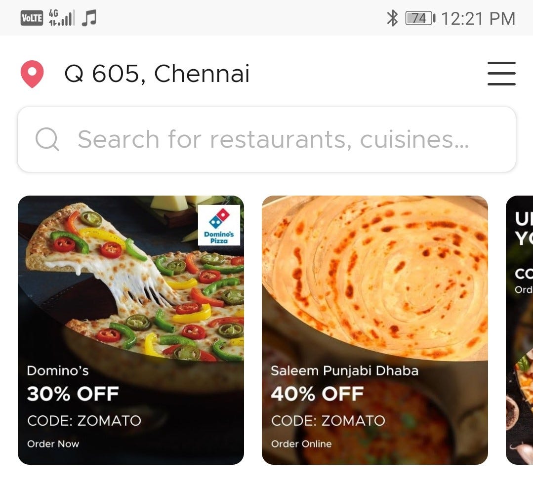 Zomato new offer Clearance