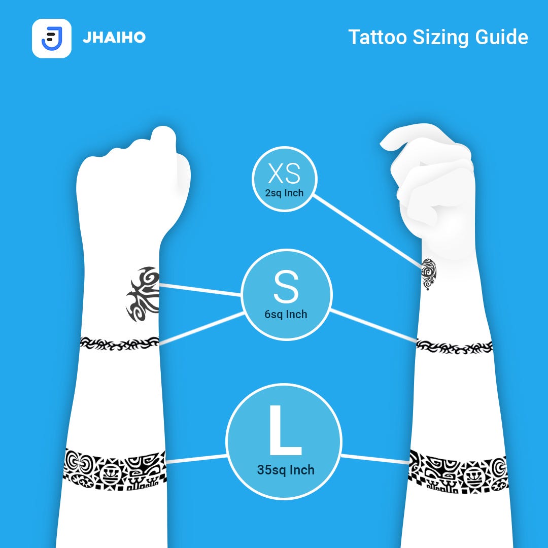 THE JHAIHO TATTOO SIZING GUIDE.. Tattoo Sizes Knowing What you Want