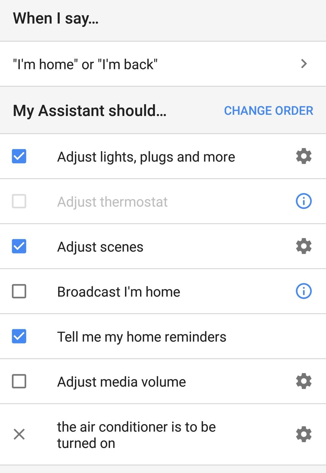 google home air conditioner commands