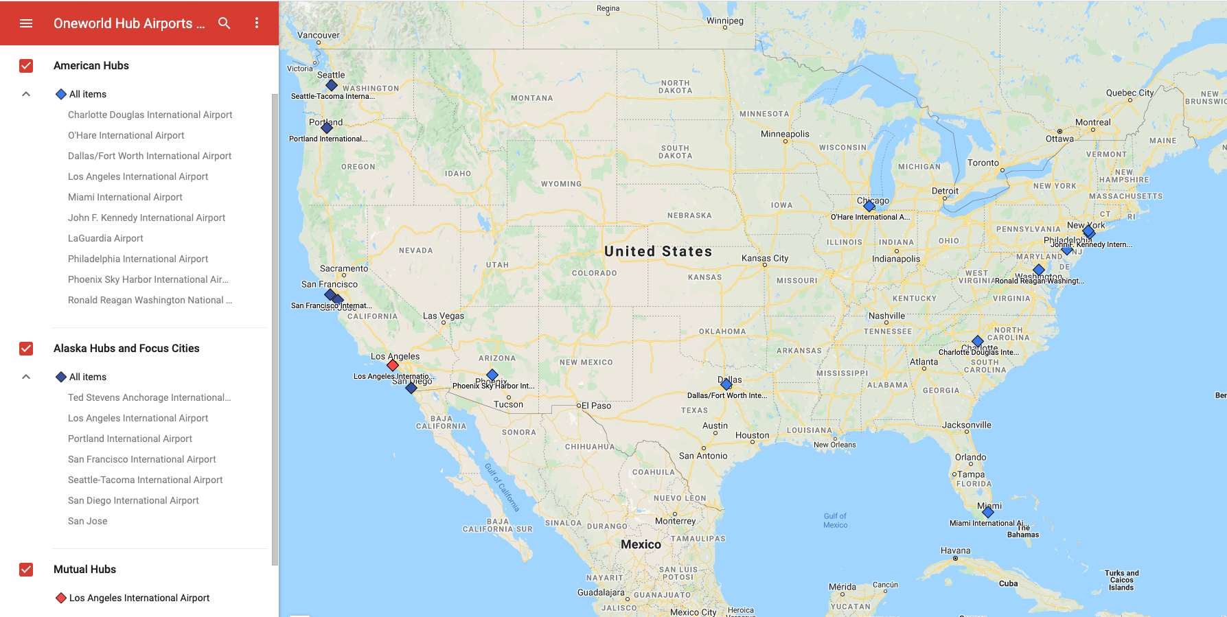 Oneworld Alaska American Airlines Hub Airports Dest Medium