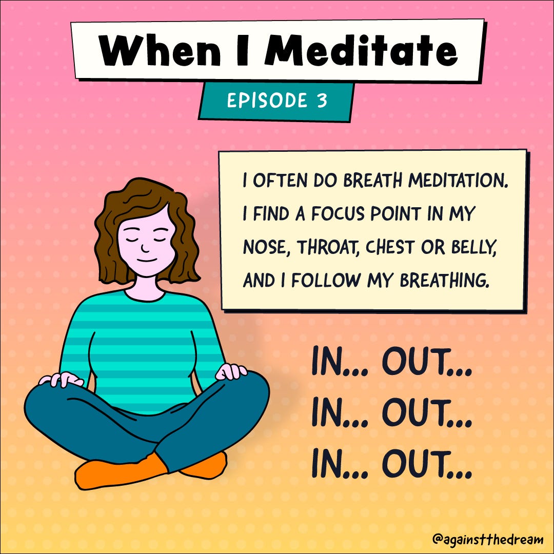 When I Meditate — Episode 3. A comic strip about breath meditation ...