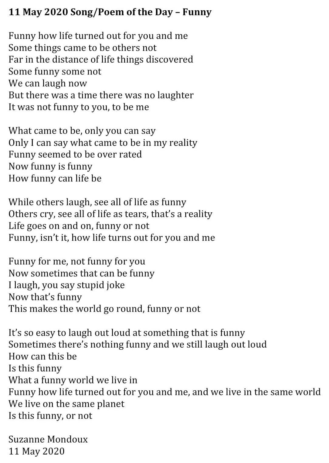 May 2020 Song Poem Of The Day The Power Of Lyrics Poetry By Suzanne Mondoux Medium