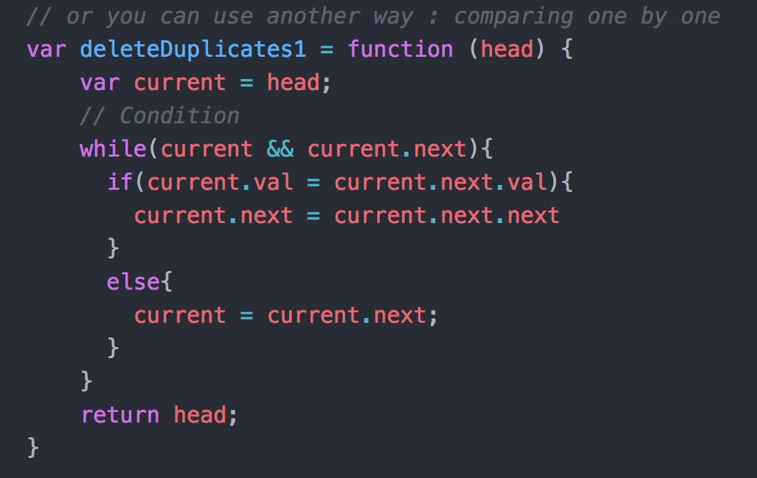 leetcode-83-remove-duplicates-in-sorted-linked-list-javascript