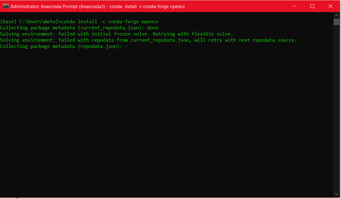 Installing Opencv On Windows Through Anaconda How To Fix ‘solving 3983