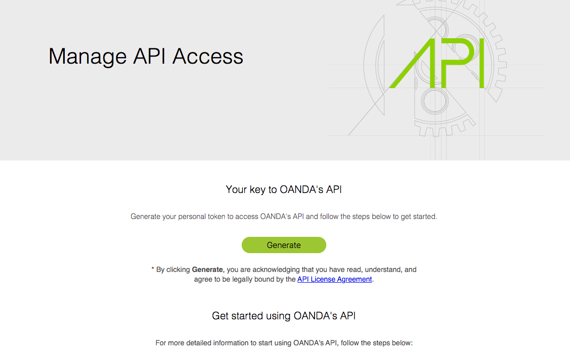 Getting Your API Key From Oanda Oanda Is A Forex Brokerage That Is Getting your api key from oanda oanda is a forex brokerage that is