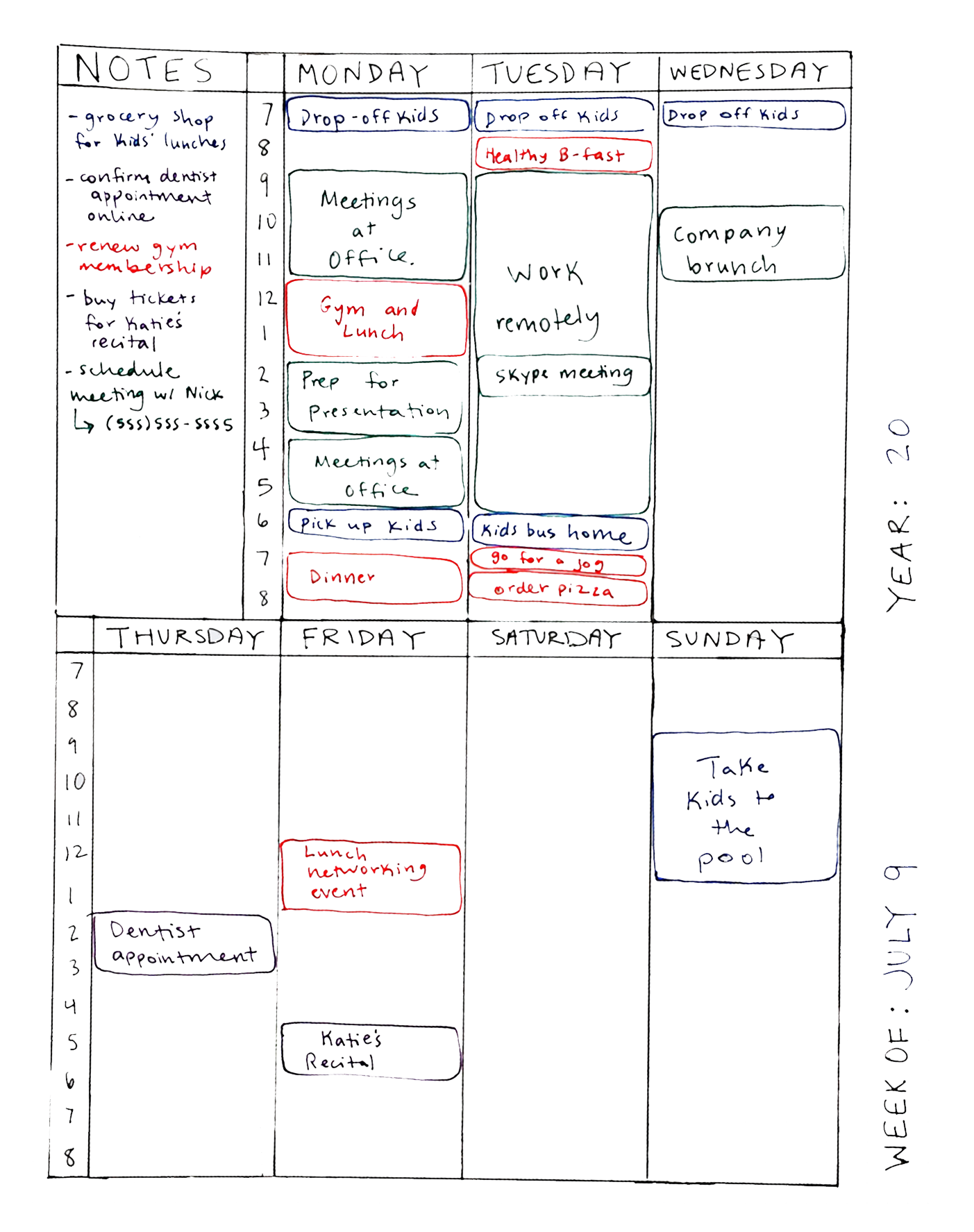 time blocking with rocketbook